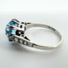 Vintage Sterling Silver 3.60ct Blue Topaz Solitaire Ring 925 Size N 1/2