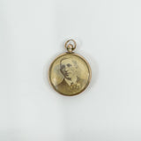 Antique 9ct Rose Gold Small Double Sided Glass Locket (Chester 1900)