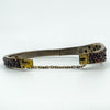 Antique Silver Gilt Bohemian Rose & Flat Cut Garnet Hinged Bangle / Bracelet