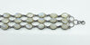 Vintage Sterling Silver 3x Row Moonstone 8.5" Bracelet 925