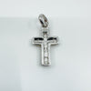 9ct White Gold Diamond Christian Cross Pendant / Charm 375