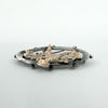 Antique Ewardian Sterling Silver & Rose Gold Swallow Ivy Love Letter Brooch 925