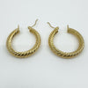Large Vintage Chunky Twisted 9ct Gold Hoop Earrings 1991 