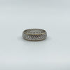 Vintage 9ct Gold & Silver White Spinel Engraved Full Eternity Band Ring Size N