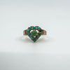 Antique 14ct Rose Gold Turquoise Heart Ring Size N