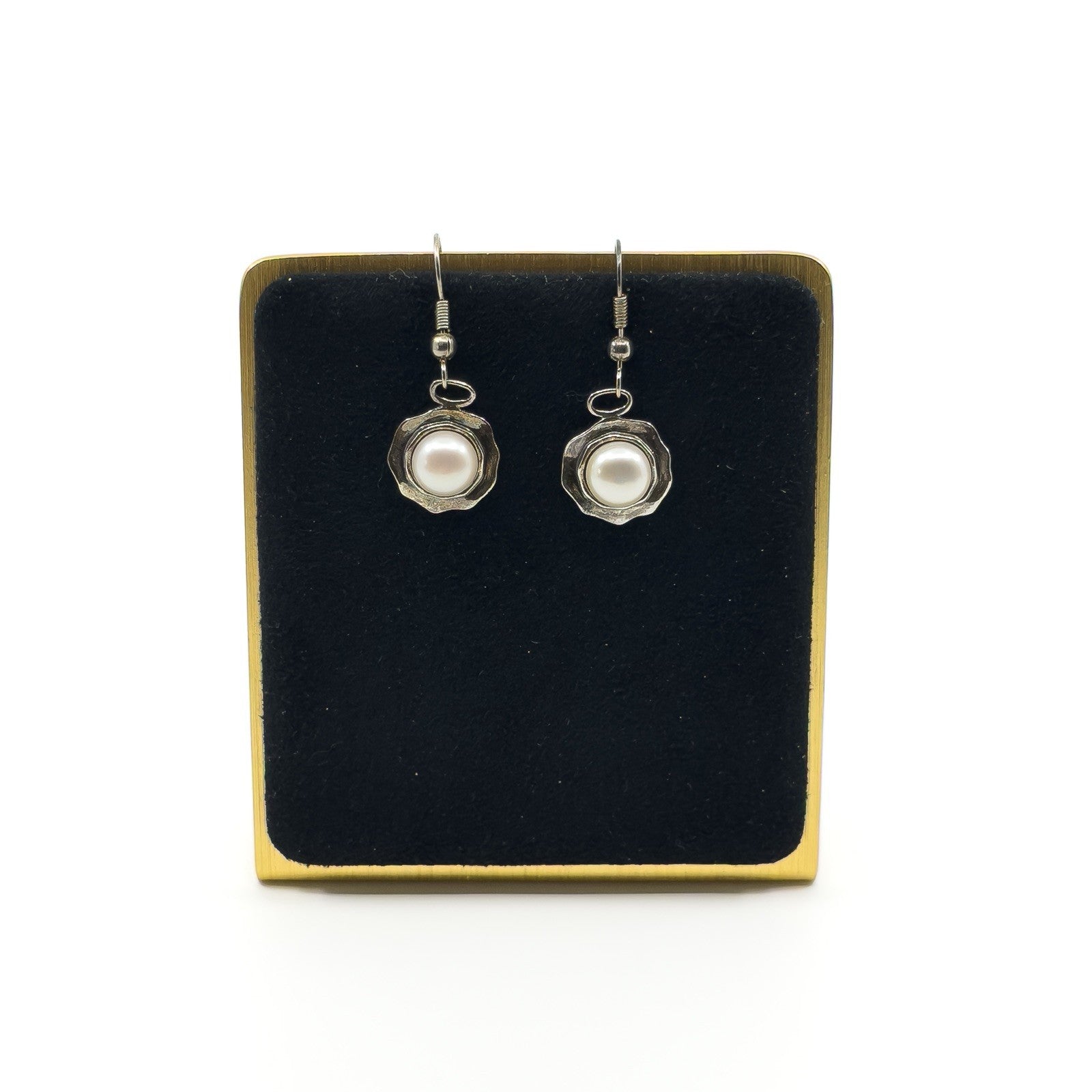 Sterling Silver Cultured Pearl Drop Sheperd Hook Earrings 925