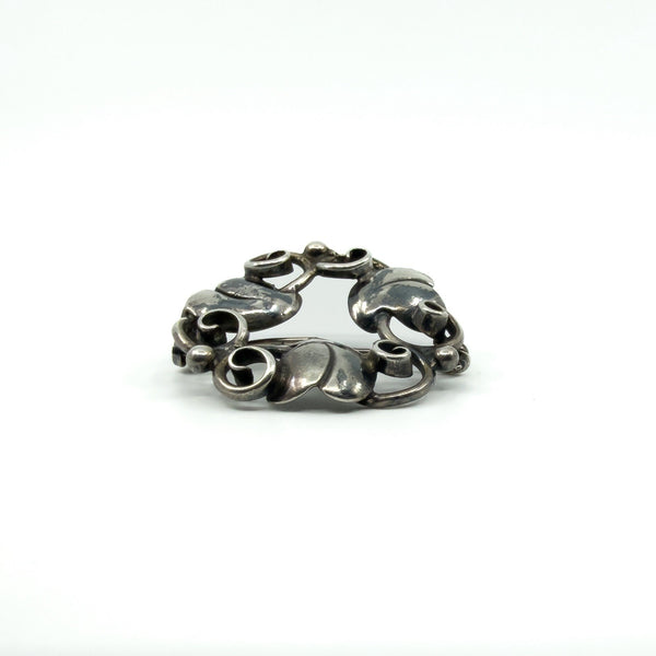 Vintage Sterling Silver Floral Brooch 925