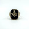 Vintage 10ct Gold Masonic Black Onyx Signet Ring 375 Size V - W intial G