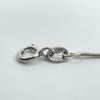 9ct White Gold 0.10ct Diamond Bar Drop Pendant & 16” Snake Chain 