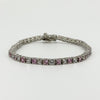 Sterling Silver 12ct Pink & White CZ Tennis 8 "Bracelet 925