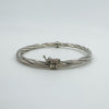 Vintage Sterling Silver Oval Twisted Bangle / Bracelet 925