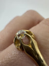 Antique 18ct Gold .35ct Diamond Chunky Old Cushion Cut Solitaire Ring 750 Size Q