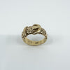 Vintage Chunky 9ct Gold Floral Engraved Buckle Ring 375 Size O 6.2g