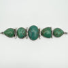 Chunky Turquoise Bracelet with T-Bar & Adjustable Hoops in Sterling Silver 925 