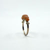 Antique 9ct Gold 5 Stone Natural Coral Ring 375 Size O - P