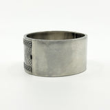 Wide Antique 1885 Victorian Sterling Silver & Gold Engraved Floral Bangle 925