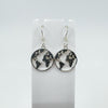 New World Map Earrings on Shepherd Hooks in Sterling Silver 925