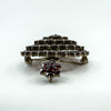 Large Antique Silver Gilt Bohemian Rose Cut Garnet Tiered Brooch / Pendant