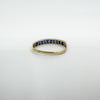 14ct Gold 0.50ct French Cut Sapphire Half  Eternity Band Ring Size M 1/2 585