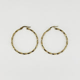 Large Vintage 9ct Gold Twisted Hoop Earrings 375