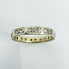Vintage 9ct White Gold Paste Full Eternity Band / Ring Size M 