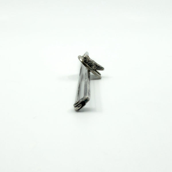Antique Sterling Silver Fox & Horseshoe Bar Brooch 925
