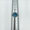 Vintage Sterling Silver 3.60ct Blue Topaz Solitaire Ring 925 Size N 1/2