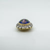 Vintage 18ct Gold Blue Enamel & Diamond Pendant