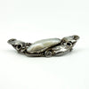 Large Arts & Crafts Sterling Silver Vintage Floral Mother of Pearl Brooch 925