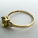 9ct Yellow Gold 0.40ct Peridot Solitaire Ring 375 Size L Engagement Stacking