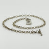 Vintage Sterling Silver 16.8” Rolo Chain & CZ T-Bar Toggle 925