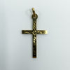 Vintage 9ct Gold Engarved Christian Cross Pendant / Charm 375 Reversible (1994)