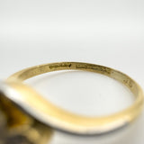 Art Deco 18ct Gold & Platinum 0.35ct Diamond Trilogy Ring Size K - L