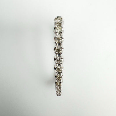 10ct White Gold Large Diamond Hoop Earrings