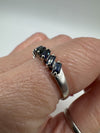 18ct White Gold 0.80ct Sapphire Half Eternity Band / Ring 750 Size N Wedding