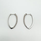 10ct White Gold Large Diamond Hoop Earrings