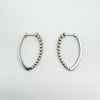10ct White Gold Large Diamond Hoop Earrings