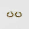 Vintage 9ct Gold Tri Coloured Twisted Hoop Earrings 375
