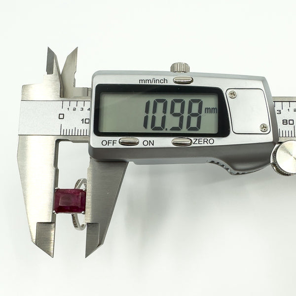 Large Sterling Silver 4.00ct Natural Ruby Solitiare Ring 925 Size K - L