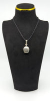 Chunky Sterling Silver Vintage Perfume / Poison Bottle Engraved Pendant 925