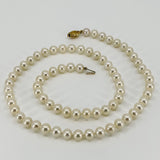 9ct Gold White 6mm Cultured Pearl 18” Necklace 375