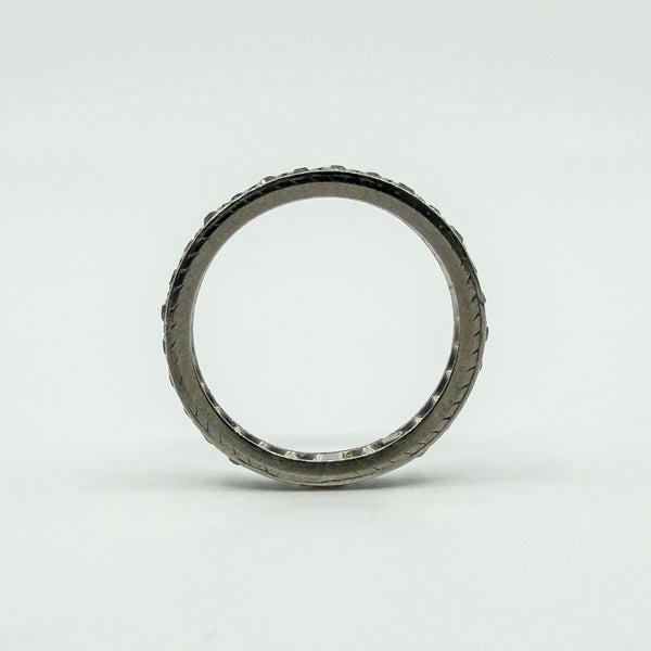 Antique Platinum Old Cut Diamond Full Eternity Band / Ring Size L - M