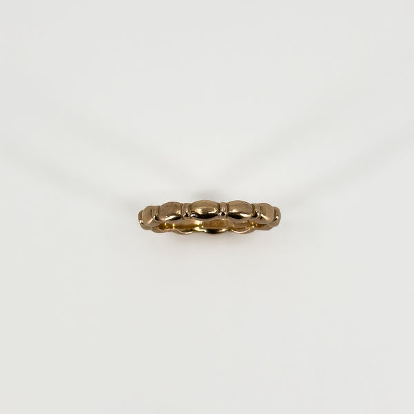9ct Rose Gold Oval Links Full Band / Ring 375 Size N (London 2015)