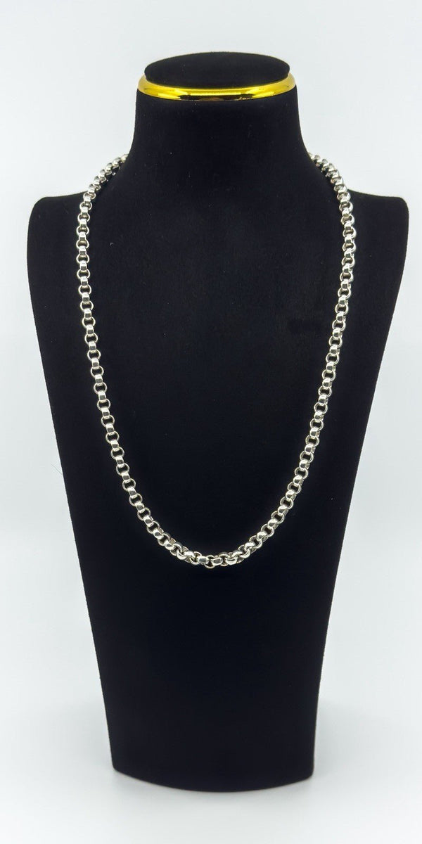 Chunky Sterling Silver 22.5” Rolo Belcher Links Chain 925 Heavy 58g Unisex