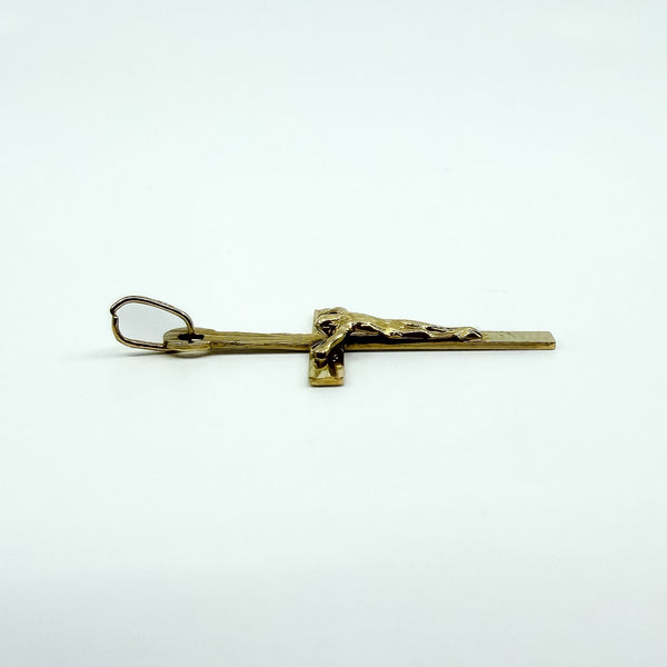 Vintage 9ct Gold Reversible Engraved Christian Cross Crucifix Pendant Charm 375