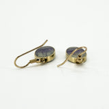 Vintage 9ct Gold Fob Earrings Blue John & Black Onyx 375 by David Scott Walker