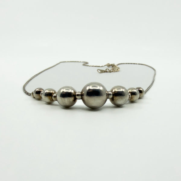 Sterling Silver Graduated Beaded Ball 20" Neacklace / Chain 925