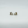 Vintage 9ct Gold Cultured Pearl & Diamond Stud Earrings 375 (1985)