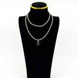 Chunky Vintage Sterling Silver 31.5” Rolo Links Chain / Necklace 925