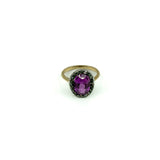 Antique / Art Deco 14ct Gold Pink Sapphire & Rose Cut Diamond Ring 585 Size O